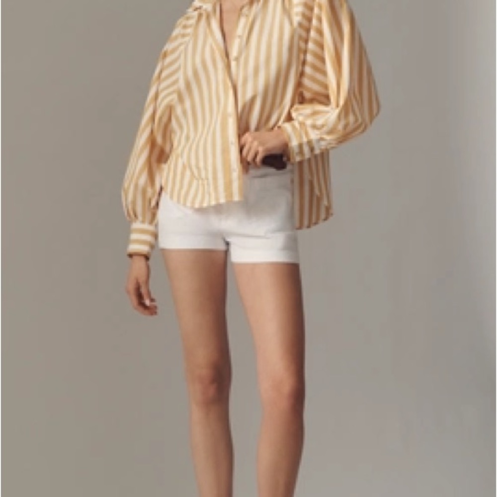 Anthropologie The Bailey Boyfriend Batwing Buttondown Blouse by Pilcro